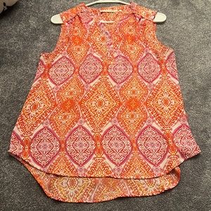 violet + claire pink and white sleeveless blouse